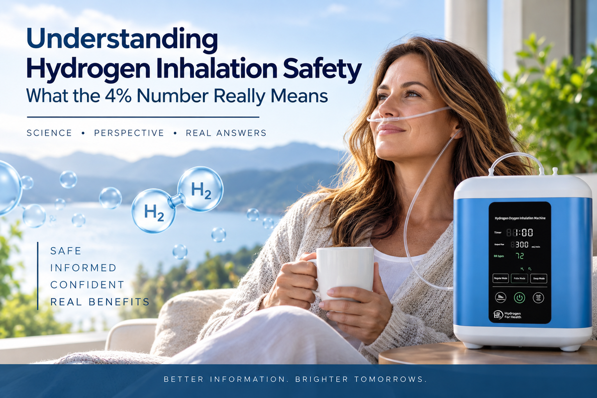 Woman using HX900 molecular hydrogen inhalation machine with nasal cannula