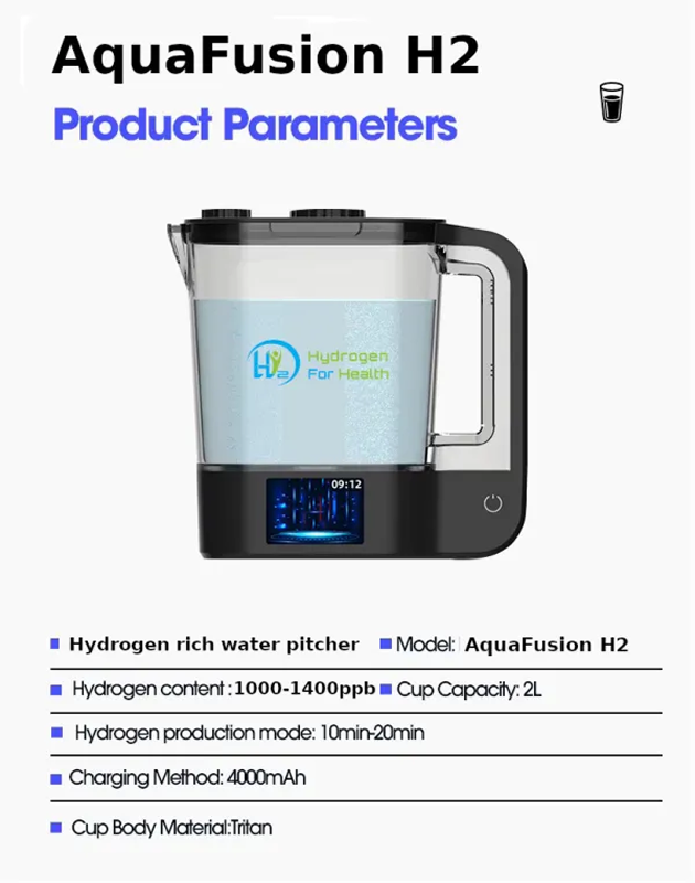 AquaFusion H2 Hydrogen Water Pitcher