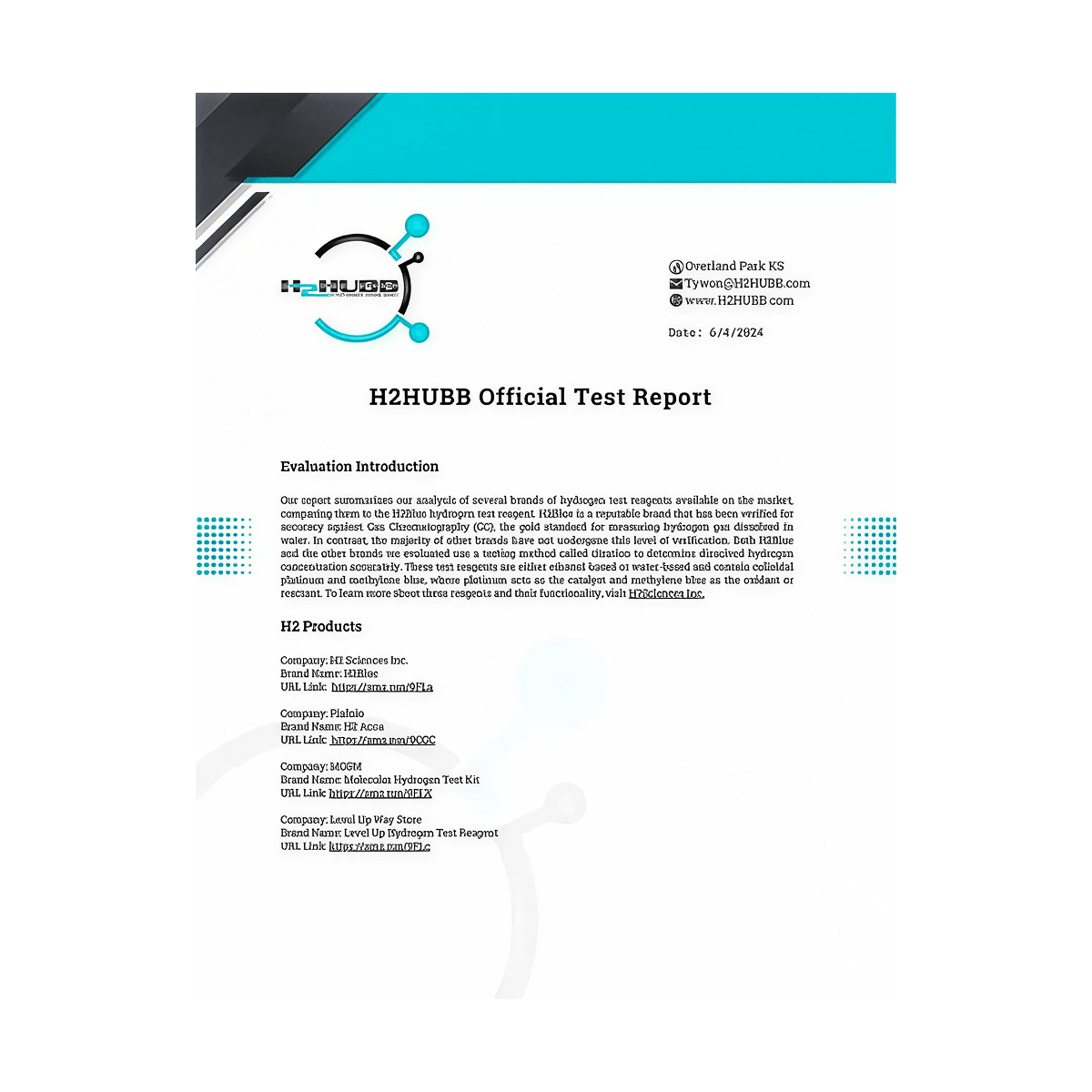 H2Blue Hydrogen Testing Reagent