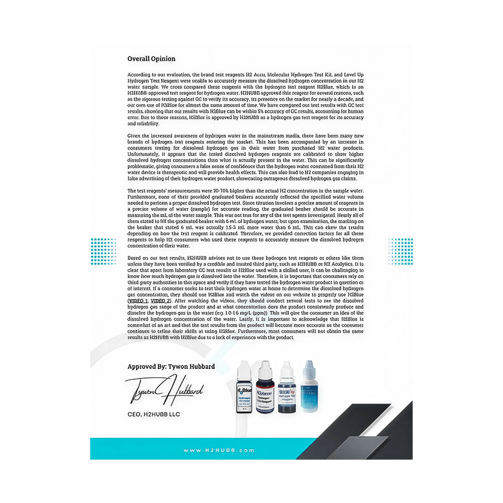 H2Blue Hydrogen Testing Reagent