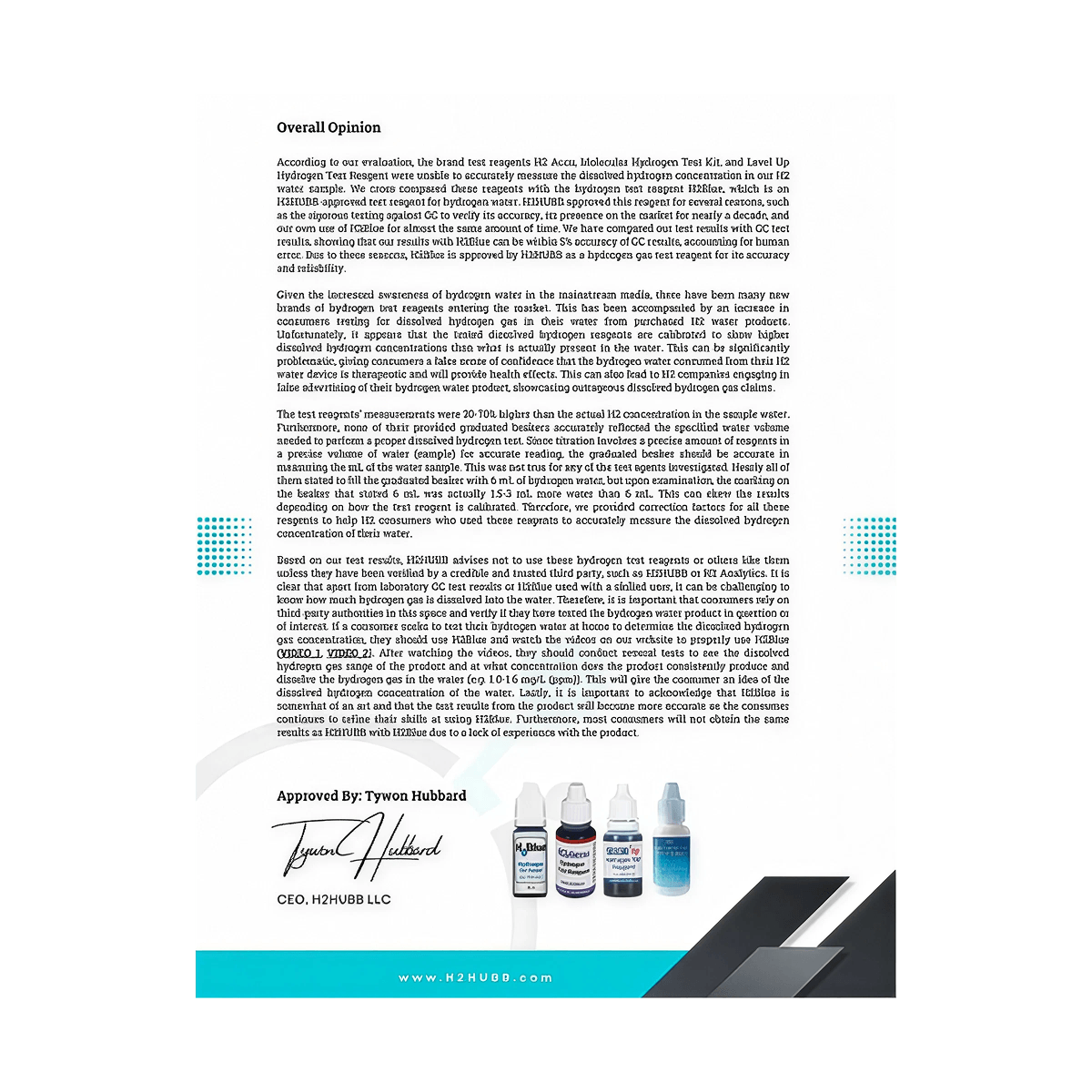 H2Blue Hydrogen Testing Reagent