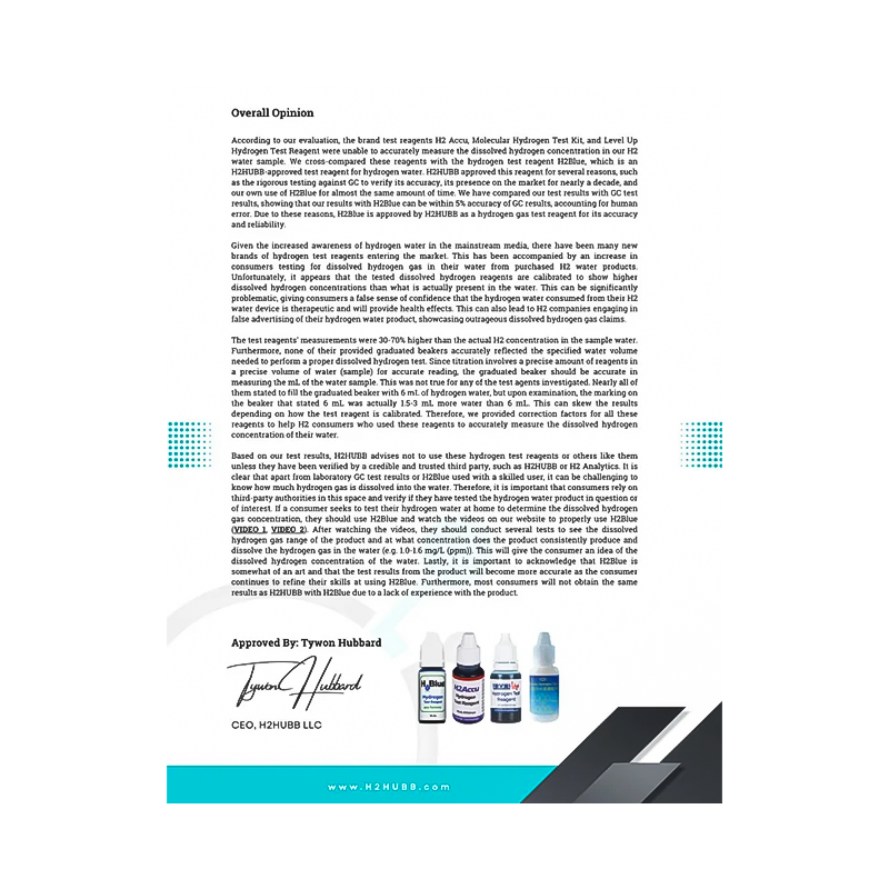 H2Blue Hydrogen Testing Reagent