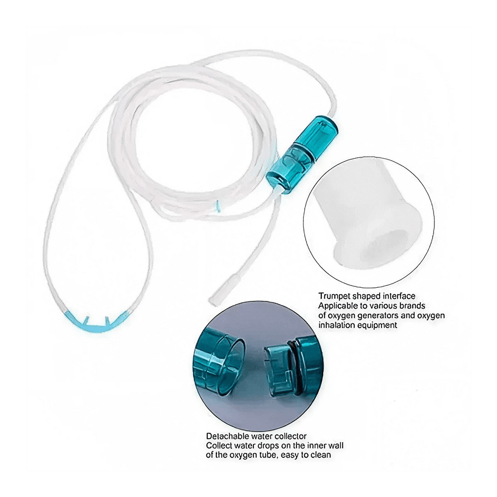 Reusable 100% Silicone Nasal Hydrogen Cannula w/ Condensation Trap