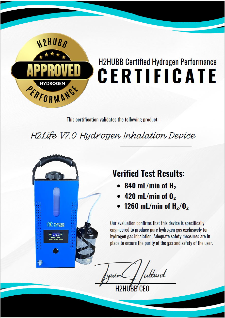 H2Life V7.0 Pure Hydrogen Inhaler with Brown's Gas